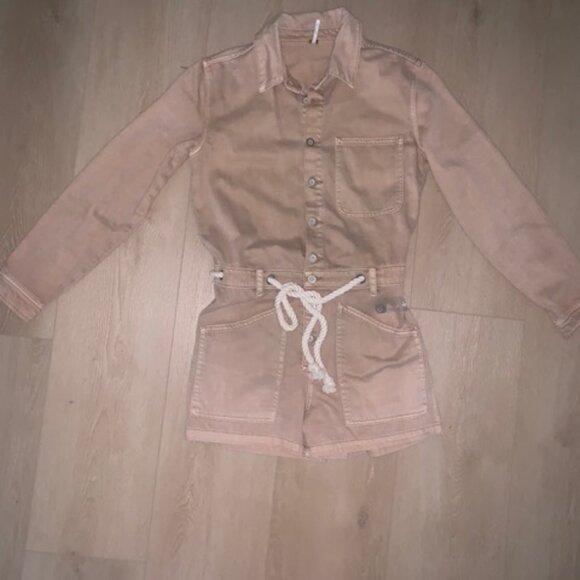 NWOT Free People “Out In The Thunder” Women's Edgy Utility Romper – Size S - Picture 2 of 13